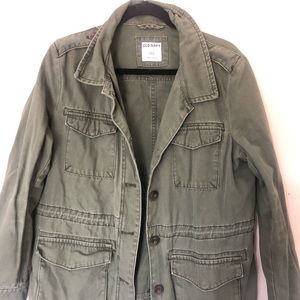 Old Navy Olive Green military style jacket Large